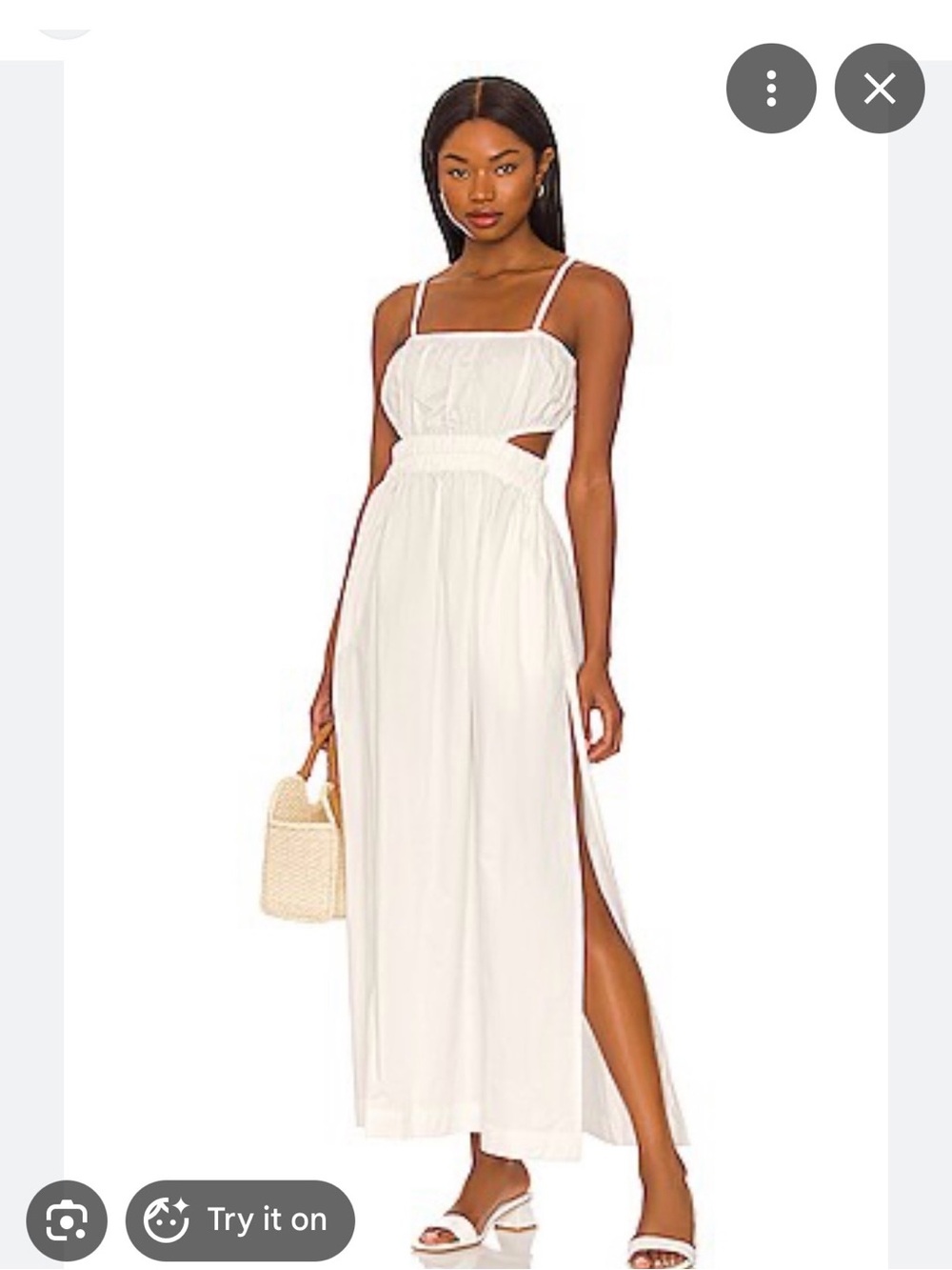 MIKOH TANSY DRESS Navy Cutout Maxi Dress with Spaghetti Straps - Picture 2 of 3